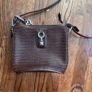 Brighton Brown Leather Woven Purse